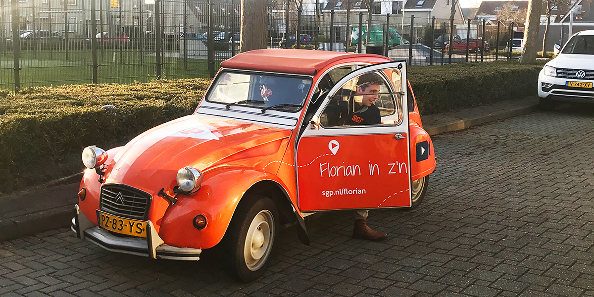 Florian in z’n Eendje in live-uitzending met Kees van der Staaij