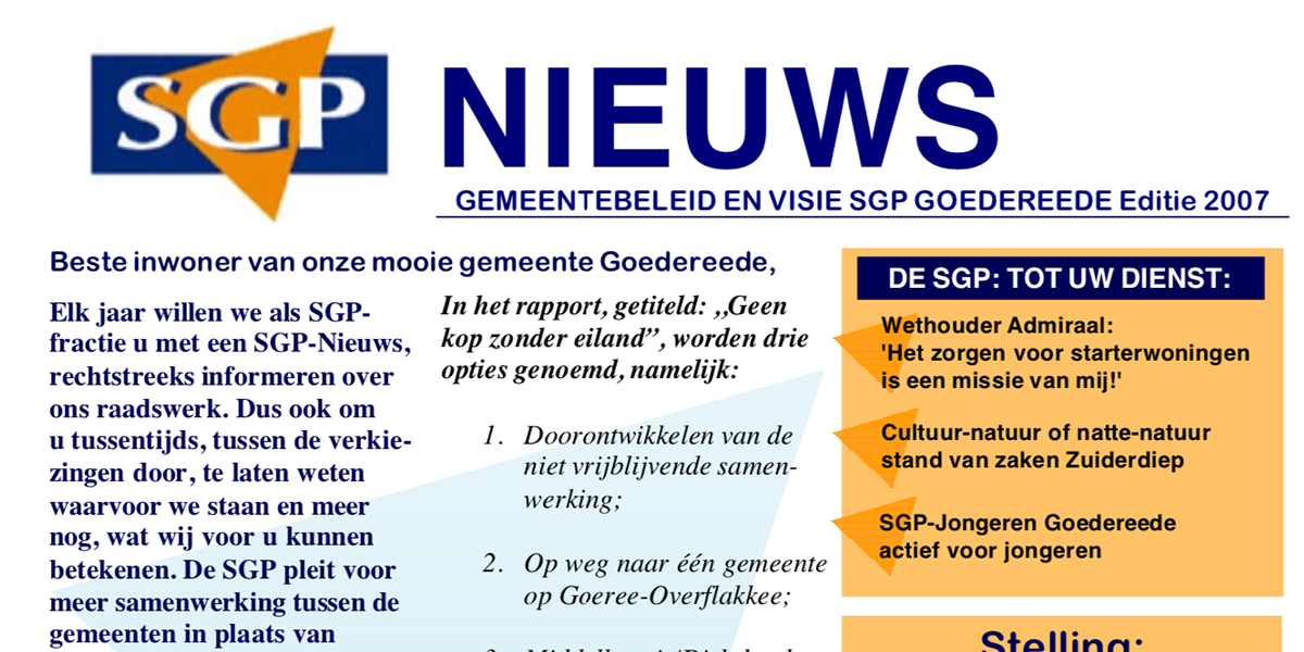 SGP Nieuws 2007 verschenen