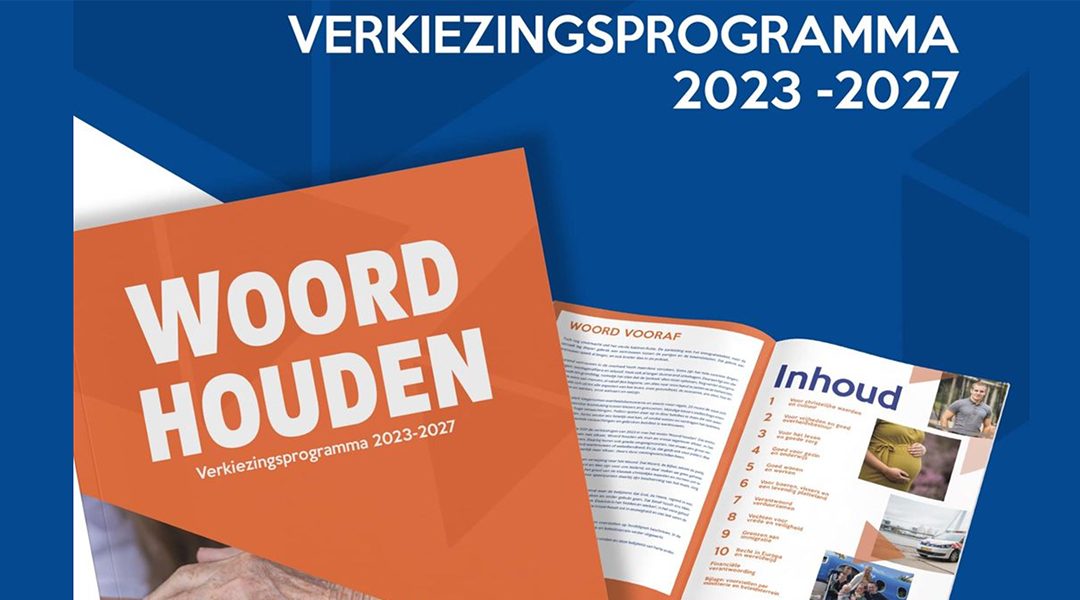 ‘Woord houden’ – Verkiezingsprogramma 2023-2027