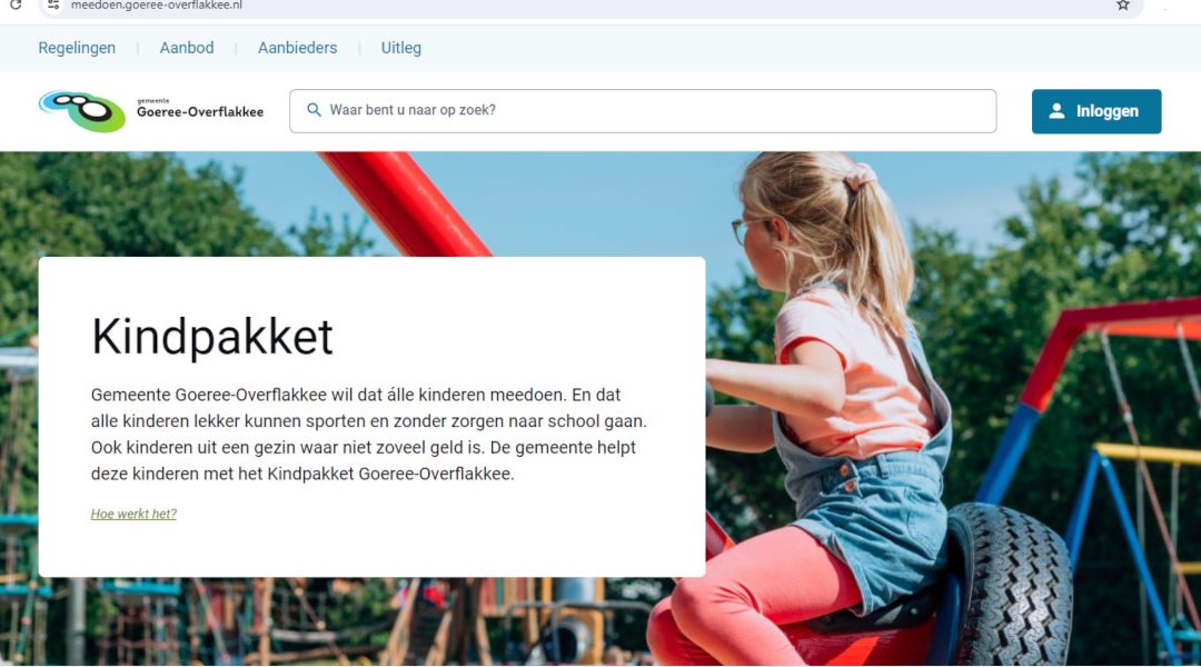 Nieuwe webshop voor Kindpakket Goeree-Overflakkee